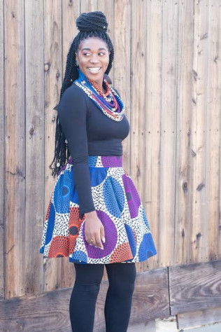 Solid Leggings With A Printed Skirt