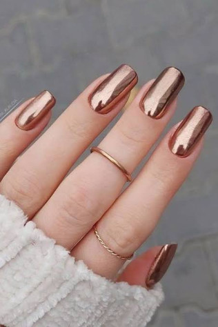 Reflective Metallic Bronze Nails